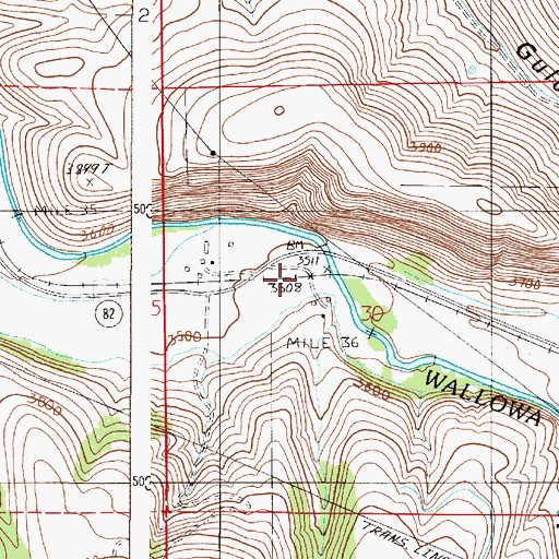 Topographic Map of Gwynne (historical), OR