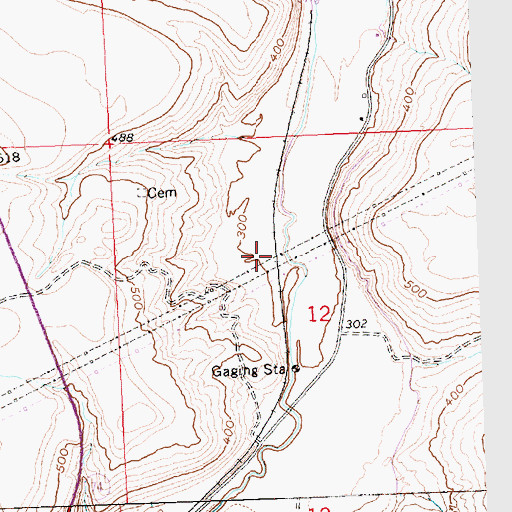 Topographic Map of Harriet (historical), OR