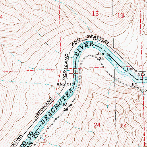 Topographic Map of Ketchum (historical), OR