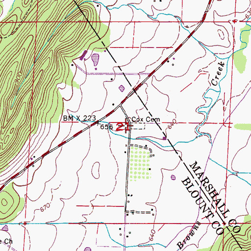 Topographic Map of Gilbreth Cemetery, AL