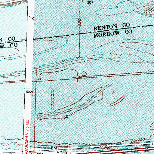 Topographic Map of Peters (historical), OR