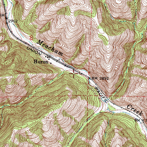 Topographic Map of Reardon Siding (historical), OR