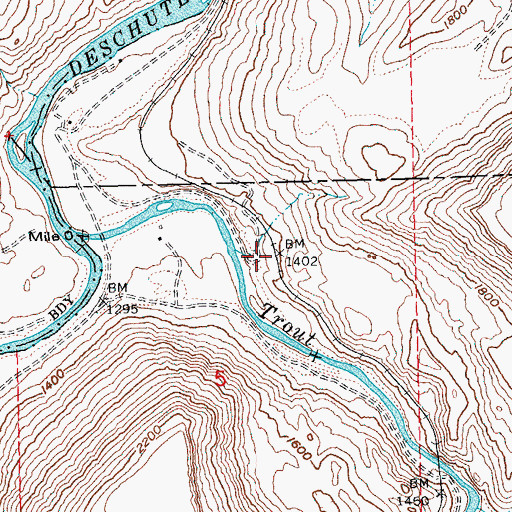 Topographic Map of Truman (historical), OR