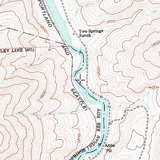 Topographic Map of Two Springs (historical), OR