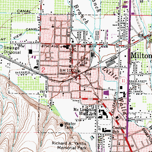 Topographic Map of W. W. V. Ry. Crossing, OR
