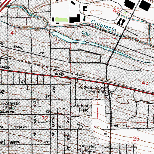 Topographic Map of Ward (historical), OR
