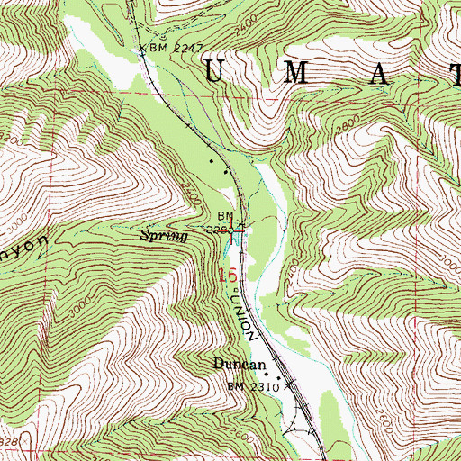Topographic Map of Wilbur (historical), OR