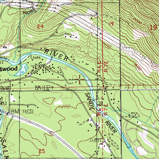 Topographic Map of Hackett Creek, OR