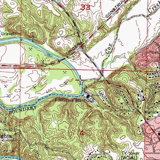 Topographic Map of Cox Creek, AL