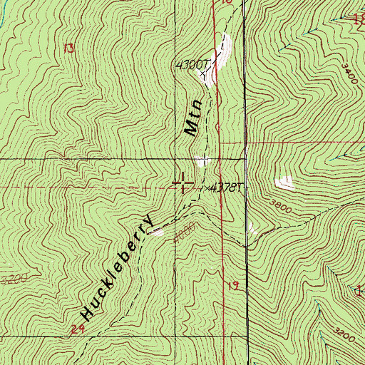 Topographic Map of Huckleberry Mountain, OR