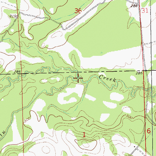 Topographic Map of Cox Creek, AL