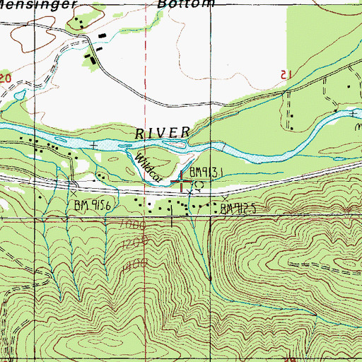 Topographic Map of Wildcat Creek, OR