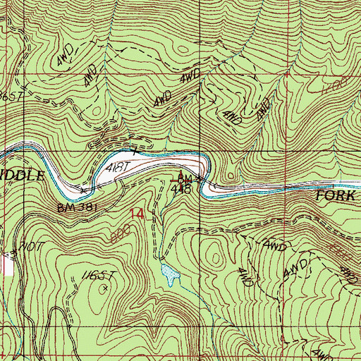 Topographic Map of Lake Creek, OR