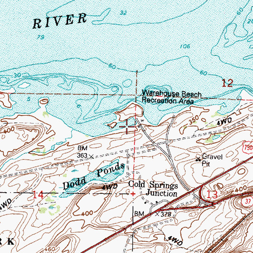 Topographic Map of Warehouse Beach Recreation Center, OR