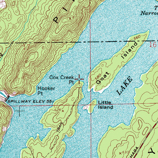 Topographic Map of Cox Creek Point, AL