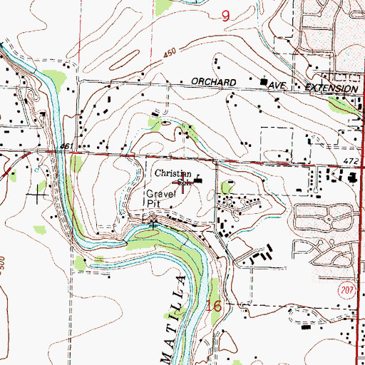 Topographic Map of Hermiston Christian Center and School, OR