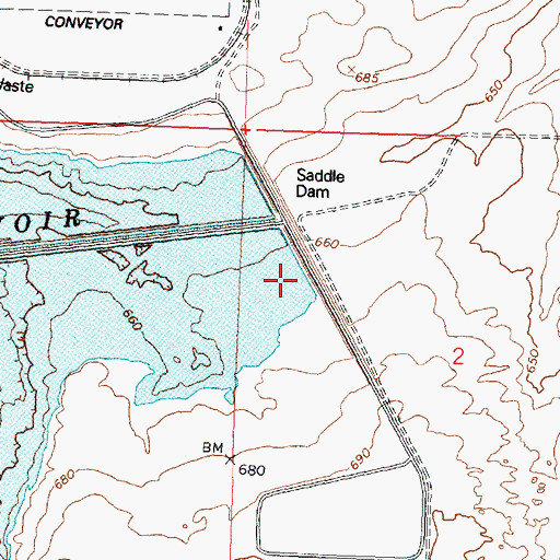 Topographic Map of Saddle Dam, OR