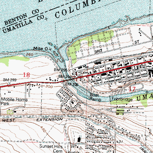 Topographic Map of Pioneer Memorial Cemetery, OR