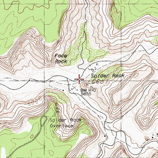 Topographic Map of Spider Rock, AZ