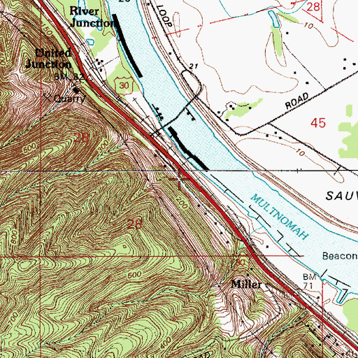 Topographic Map of Bans Spur (historical), OR