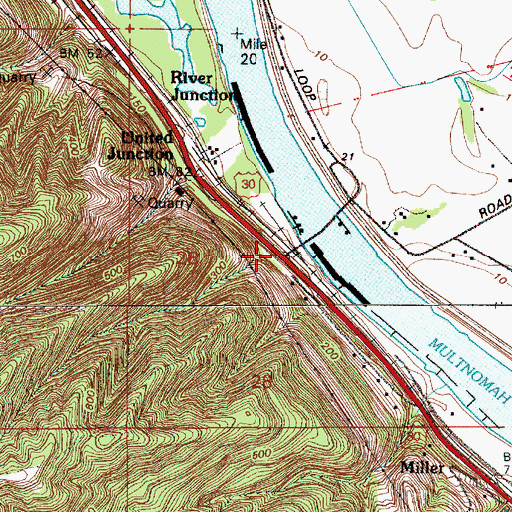 Topographic Map of Harbor Track (historical), OR