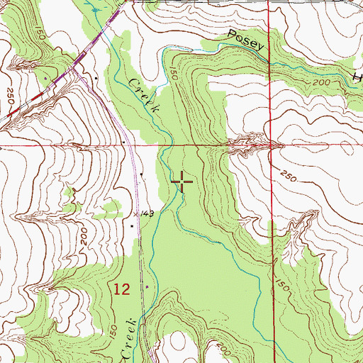 Topographic Map of Cox Mill Creek, AL