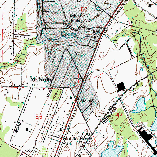 Topographic Map of Multnomah Plywood, OR