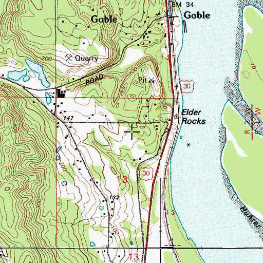 Topographic Map of Shell Oil Company Spur (historical), OR