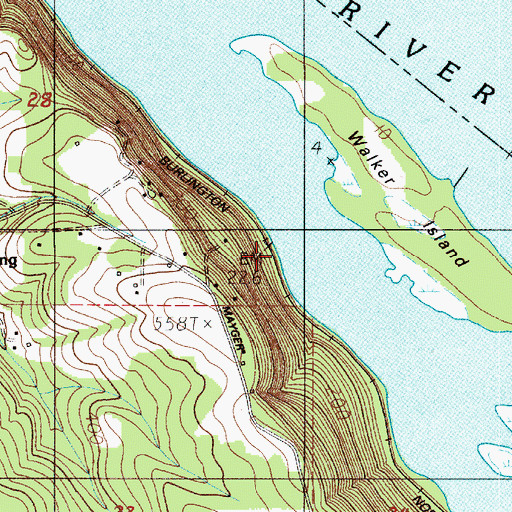 Topographic Map of Downing Station (historical), OR