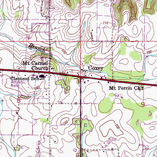 Topographic Map of Coxey, AL