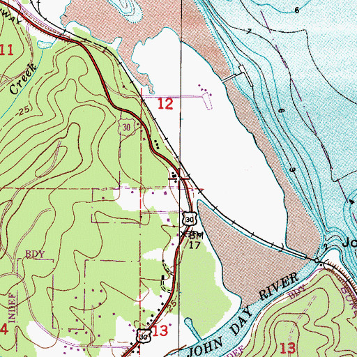 Topographic Map of Van Dusen (historical), OR
