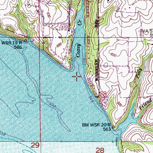Topographic Map of Coxey Creek, AL