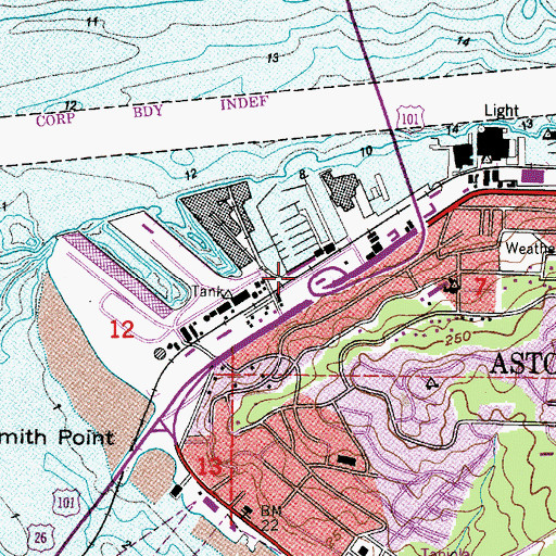 Topographic Map of Port Dock (historical), OR