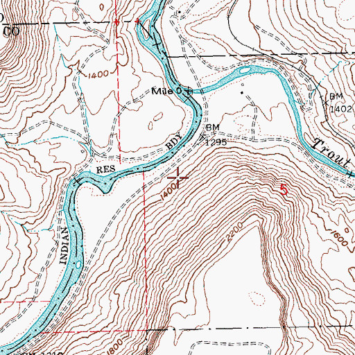 Topographic Map of Irvine (historical), OR