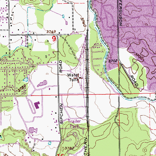 Topographic Map of Cascan (historical), OR