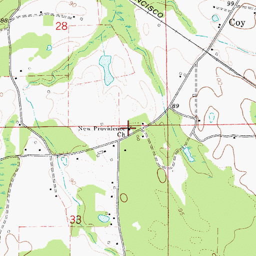 Topographic Map of Coy School, AL