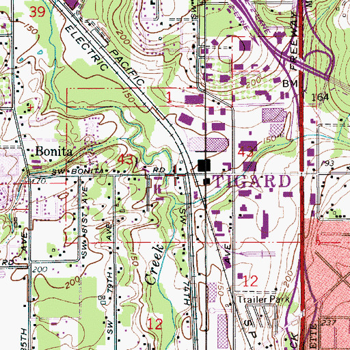 Topographic Map of Bonita Station (historical), OR