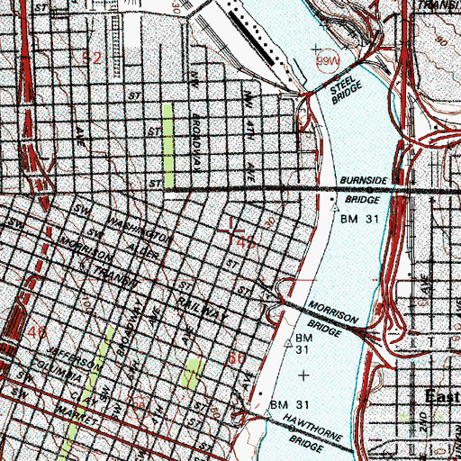 Topographic Map of Jefferson Street (historical), OR