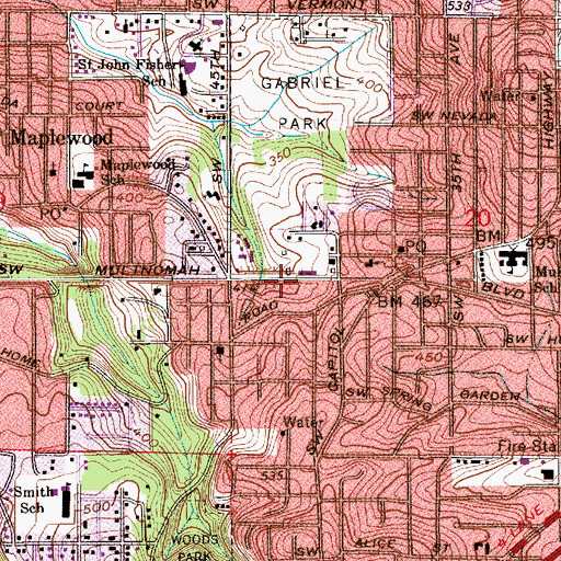 Topographic Map of Shahapta (historical), OR