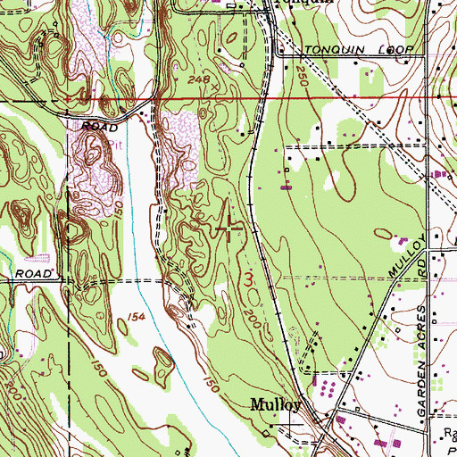 Topographic Map of Cahalin (historical), OR