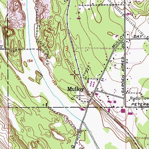 Topographic Map of Downing (historical), OR