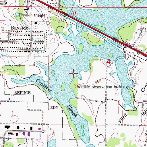 Topographic Map of Crabtree Slough, AL