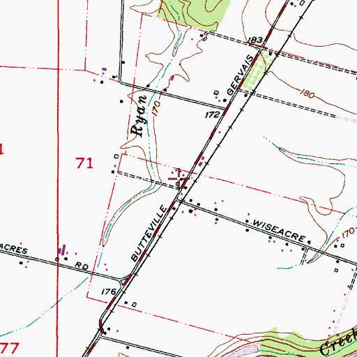 Topographic Map of Raven (historical), OR