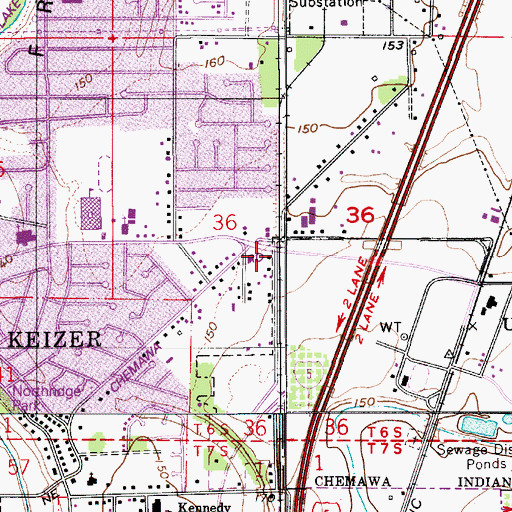 Topographic Map of Chemawa Station (historical), OR