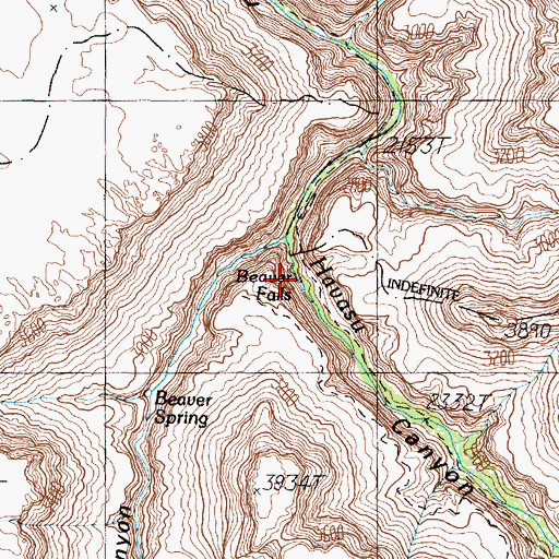 Topographic Map of Beaver Falls, AZ