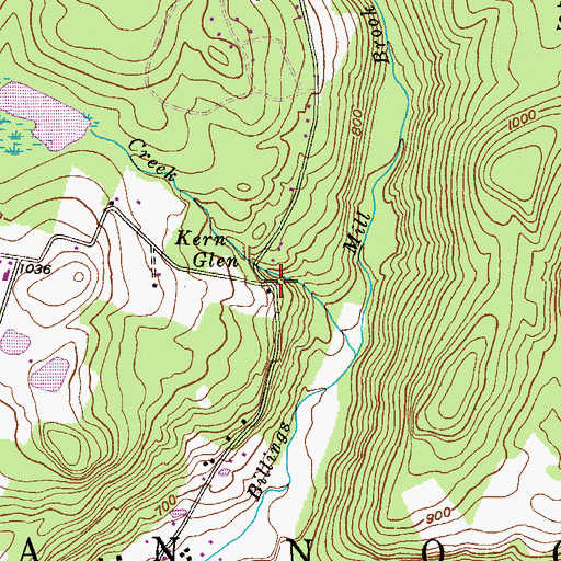 Topographic Map of Kern Glen, PA