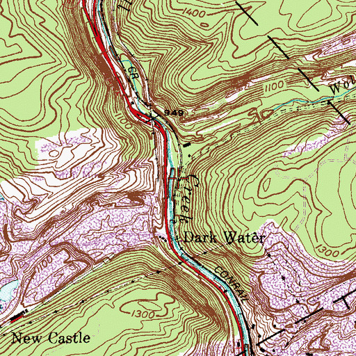 Topographic Map of Bolivar Run, PA
