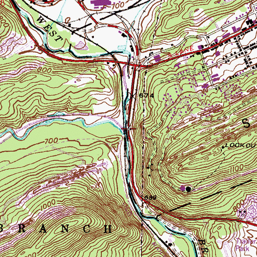 Topographic Map of West West Branch Schuylkill River, PA