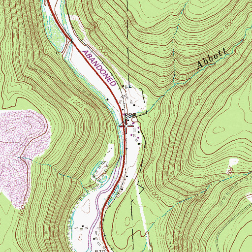 Topographic Map of Abbott Run, PA
