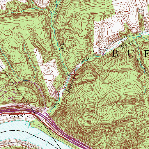 Topographic Map of Acker Run, PA